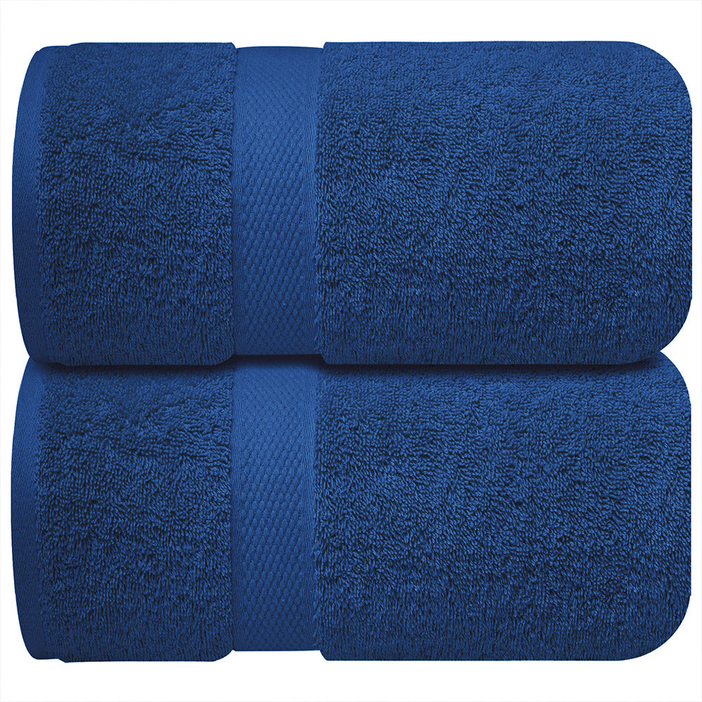 Premium Bath Sheets Towels for Adults – 2 Pack Extra Large Bath Towels 90x180cm-100% Soft Cotton, Absorbent Oversized Bathroom Towels, Hotel & Spa Quality Towel - Tranquil Navy