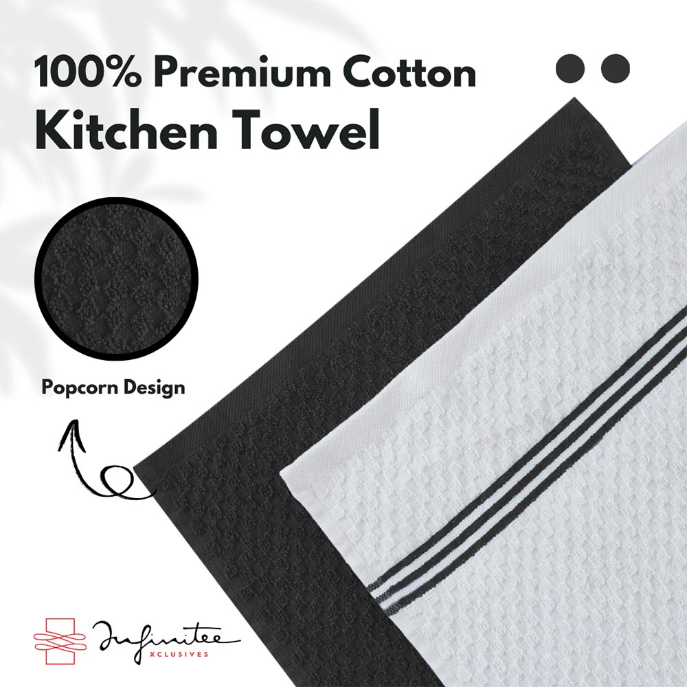 Premium Tea Towels | Pack of 6 | 100% Cotton |38 x 64 cm| Ultra Soft & Highly Absorbent Terry Dish Towels for Kitchen, Bar Towels for Daily Household Cleaning Use - Sturdy Green