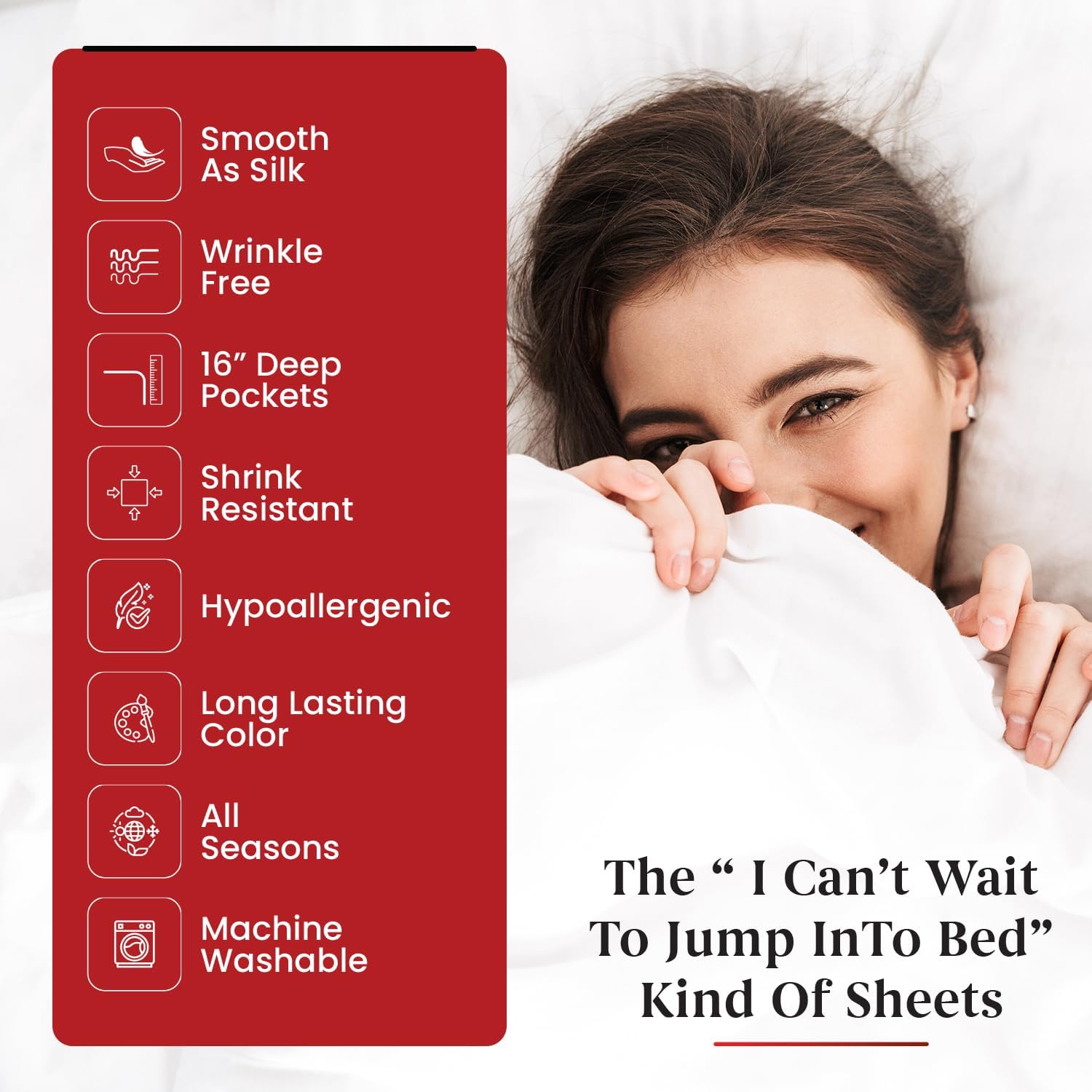 Infinitee Xclusives Premium White King Bed Sheet Set – 4 Piece Bed Sheet Set – King Size 270 cm x 260 cm - Soft Brushed Microfiber Bed Sheets - 40 cm Deep Pockets Sheets Wrinkle Free & Fade Resistant