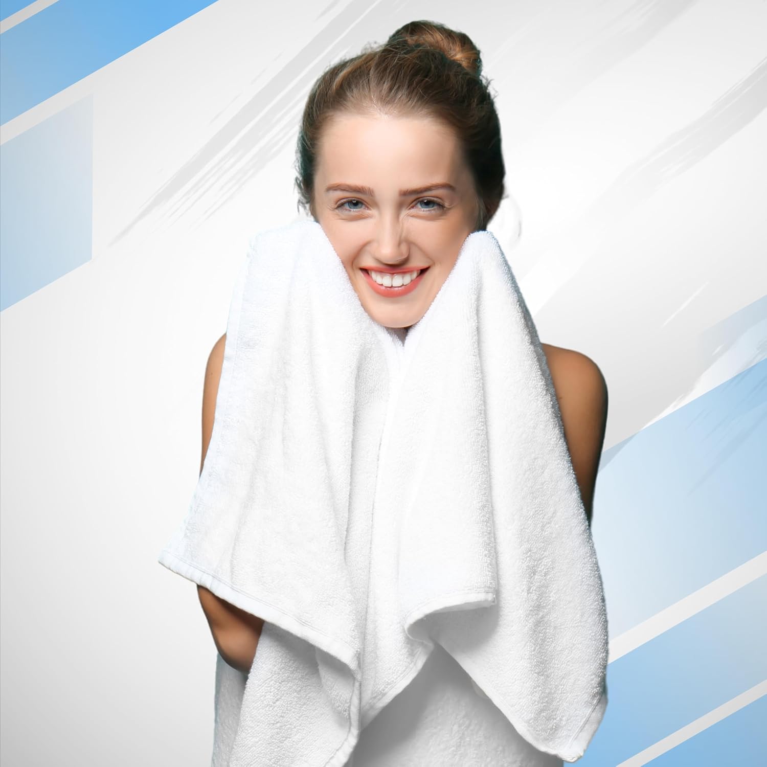 Premium Bath Towels for Bathroom Set of 4 (70x140 cm), 100% Soft Ring-Spun Cotton Bathroom Towels, Quick Dry, Durable, Ideal for Daily Use - Tranquil Navy