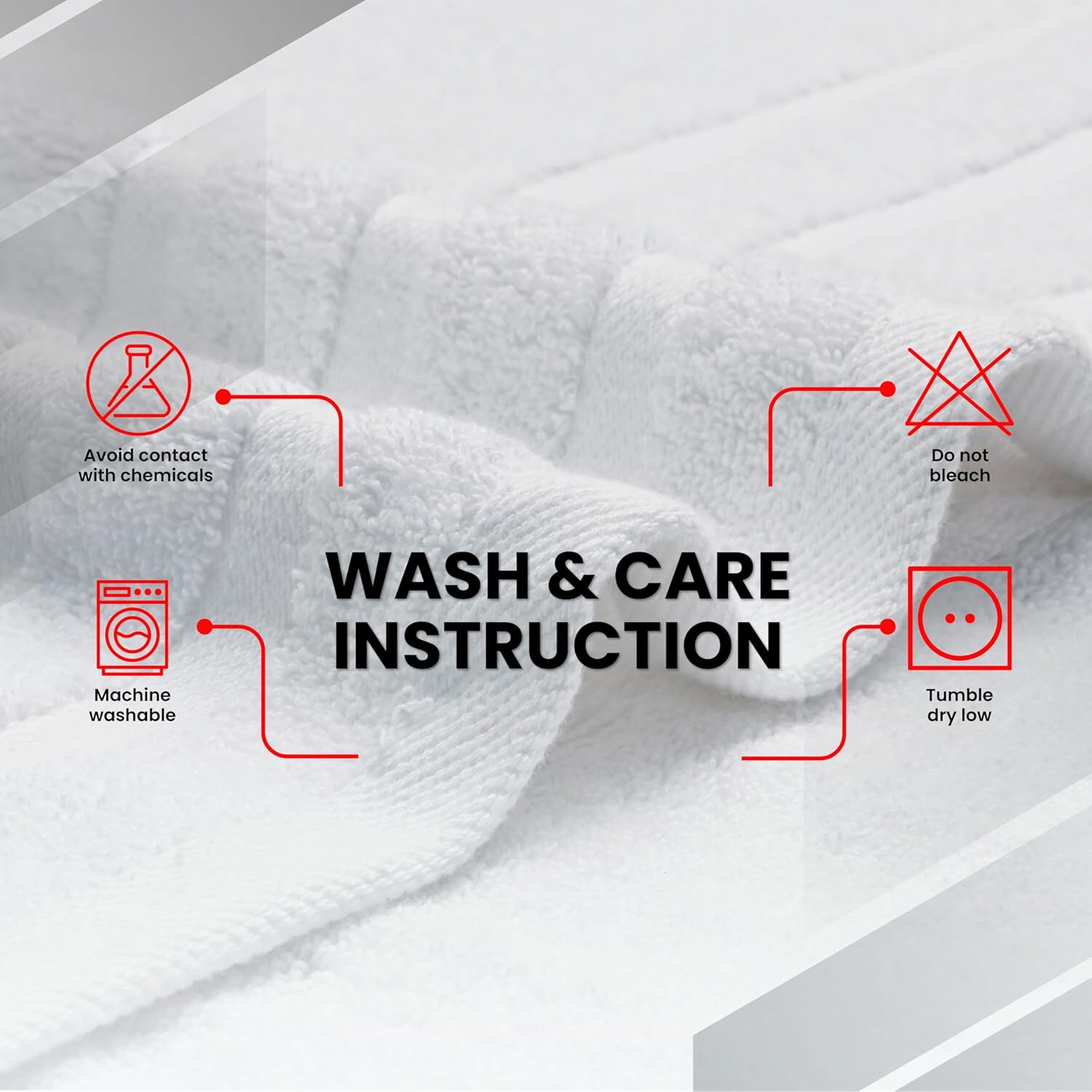 Bath Towels Set of 2 (70x140 cm) – 100% Soft Ring-Spun Cotton, Ultra Soft & Highly Absorbent Towels for Spa, Gym, Hotel & Everyday Bathroom Use - Brilliant White