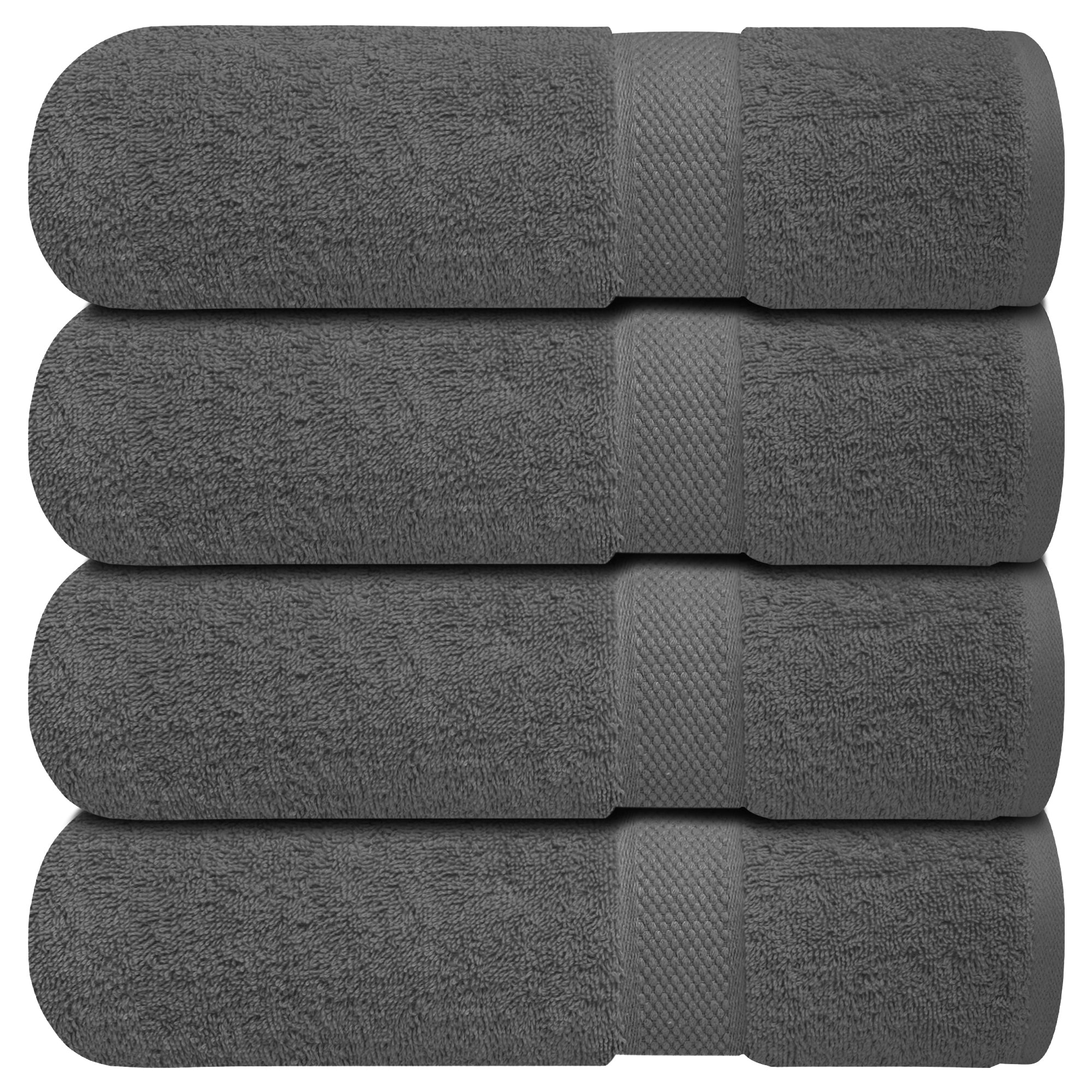Premium Bath Towels for Bathroom Set of 4 (70x140 cm), 100% Soft Ring-Spun Cotton Bathroom Towels, Quick Dry, Durable, Ideal for Daily Use - Shadow Grey